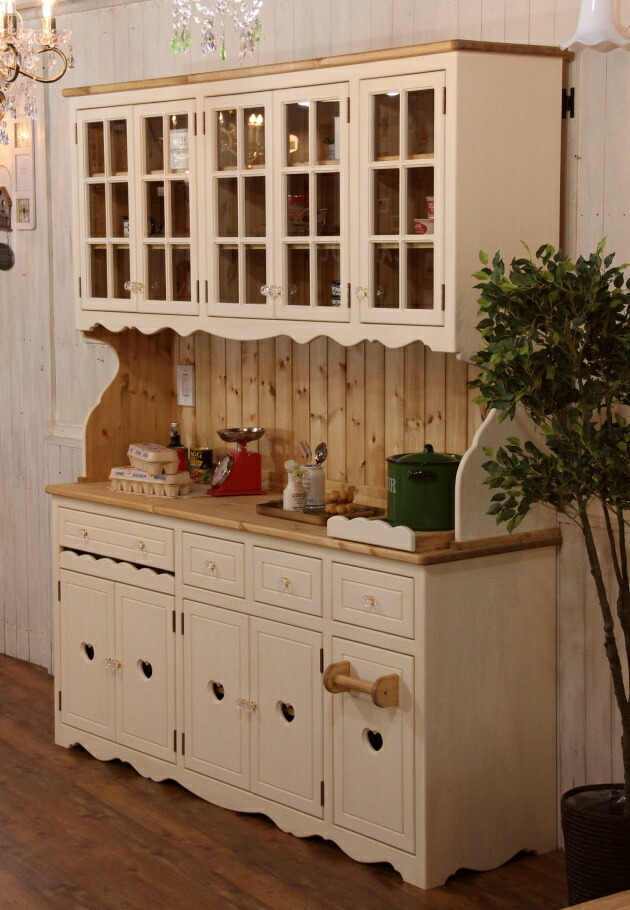 楽天市場】カップボード 幅180 カントリー家具 手作り 木 木製 北欧