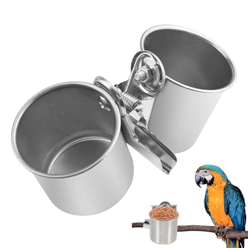 楽天市場】鳥 餌入れ 小さい インコ水入れ クリップ付き ステンレス製