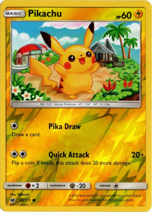 ピカチュウ 海外版 英語版 リバホロ Pikachu - 30/111 -【Card Chicken】