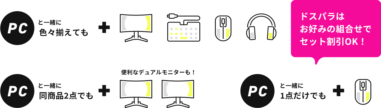 ゲーミングPCのお得なセット割！人気のおすすめデバイス紹介｜ドスパラ
