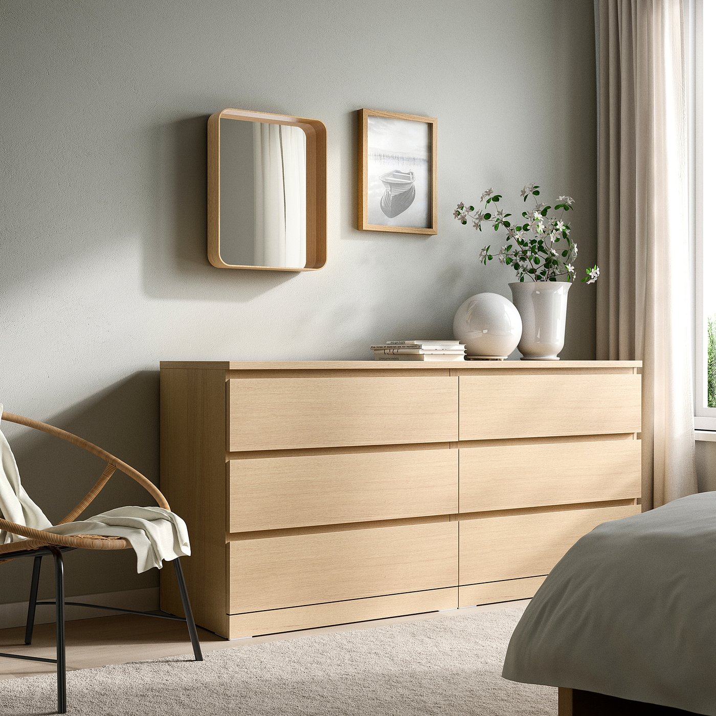 DVÄRGSYREN ドヴェリスィレン ミラー, オーク材突き板, 40x50 cm - IKEA