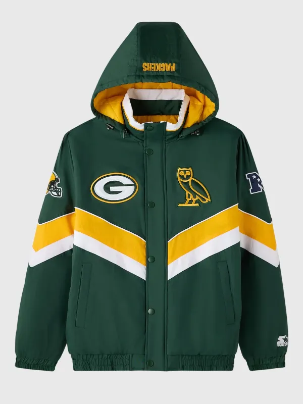 Green Bay Packers Starter Green Sideline Hooded Jacket