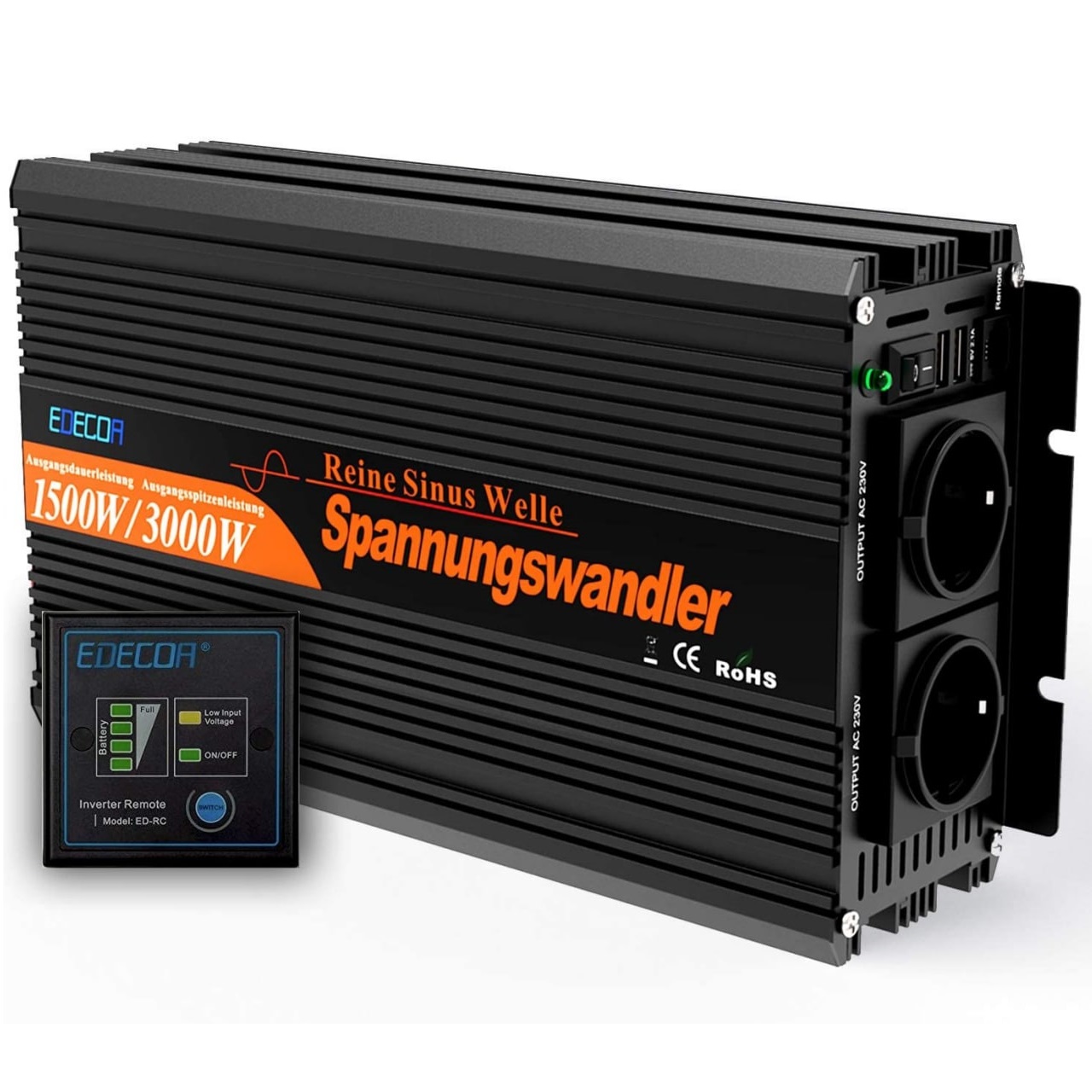 Инвертор преобразователь напряжения Edecoa Spannungswandler 12