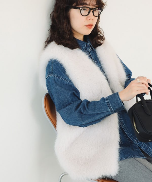 B:MING by BEAMS（ビーミング by ビームス）フェイク ファー ベスト