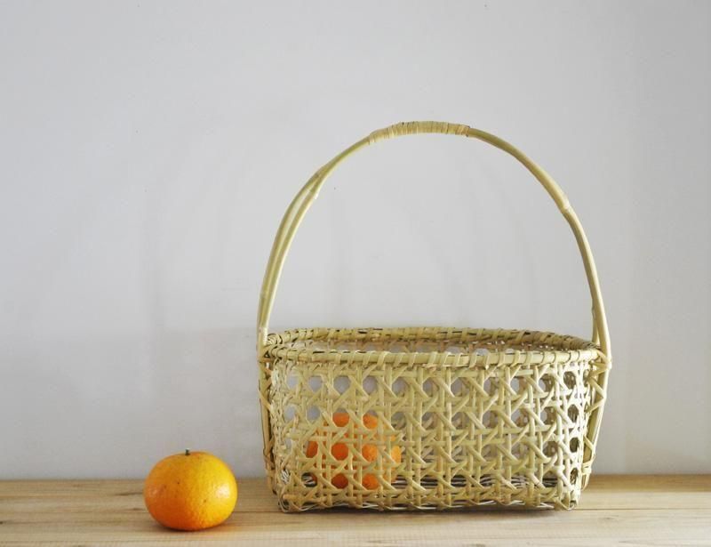 根曲がり竹 手付き八つ目編みかご - 日本の手仕事の店 ちゃらっぽこ