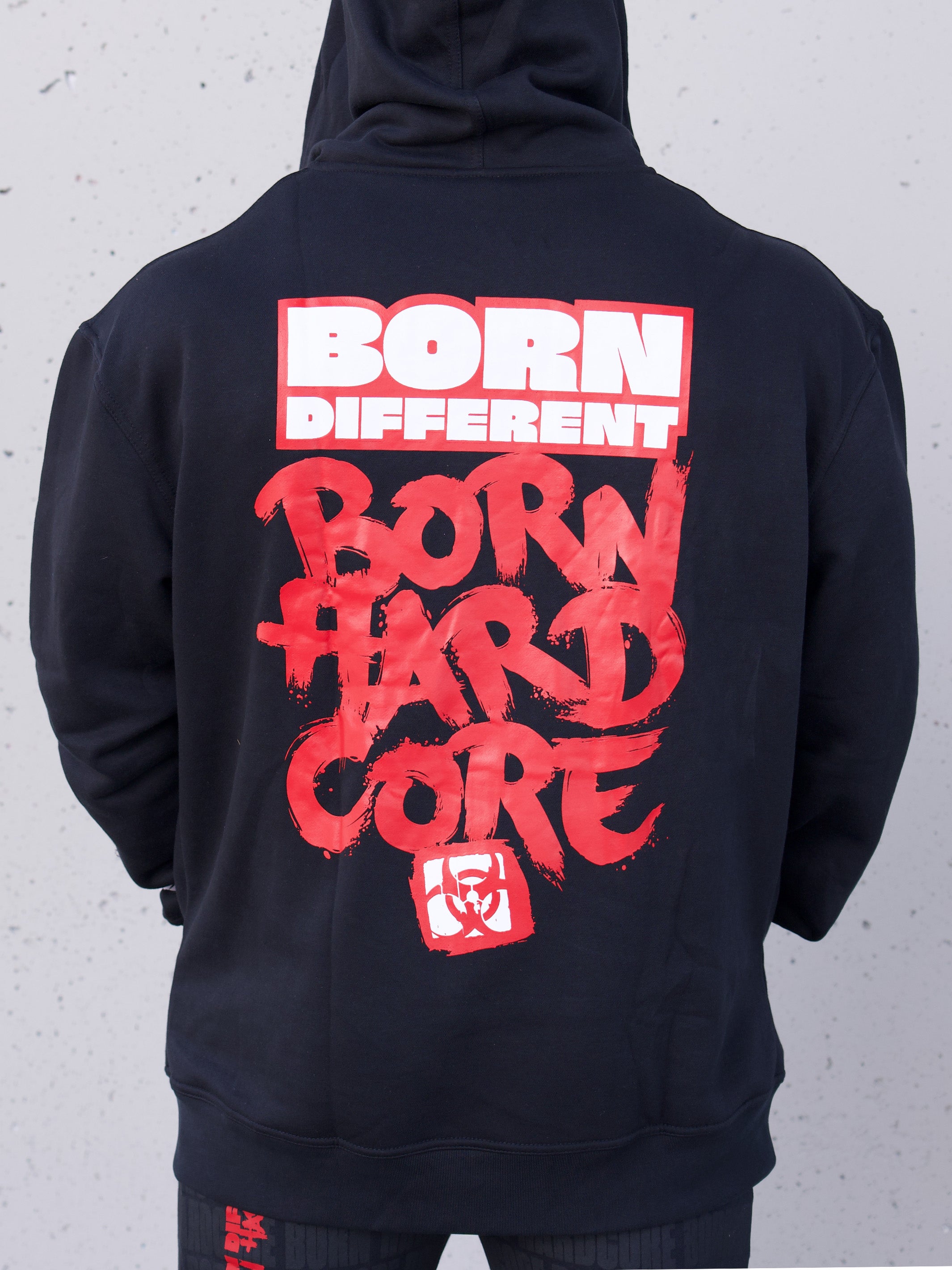 MUTANT® BORN HARDCORE Graffiti Zip-Up Gym Hoodie (Black) 5XL