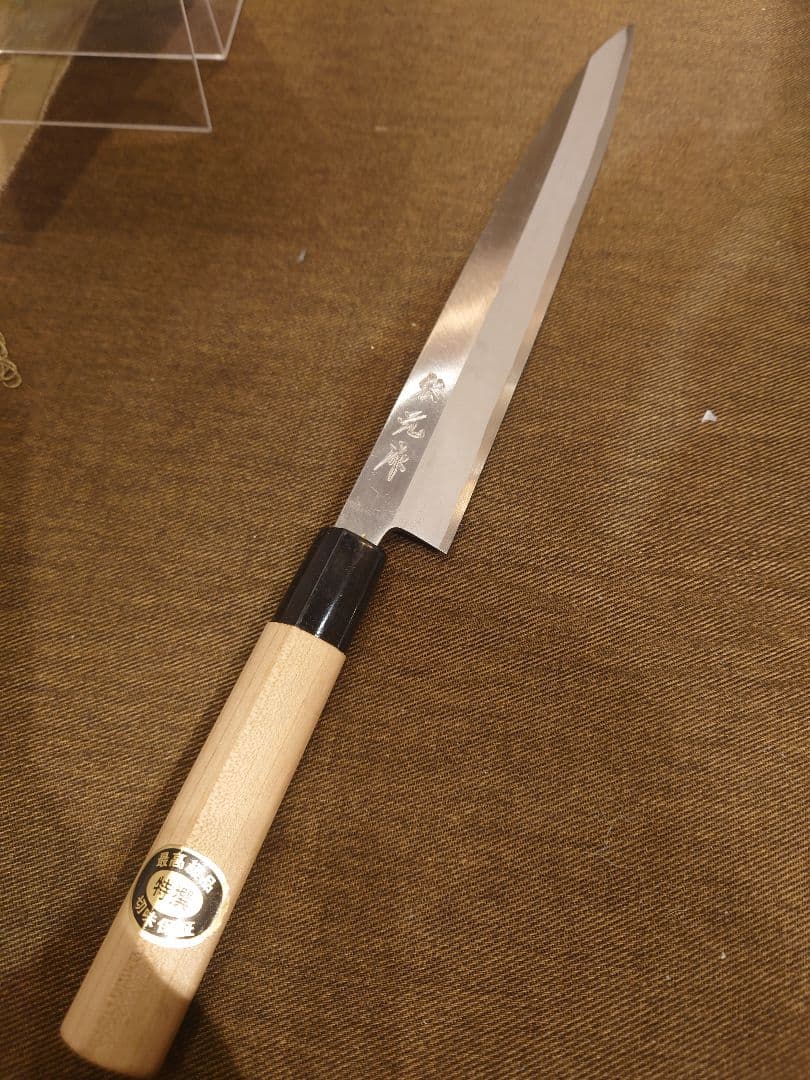 長尾刃物製作所 宏元作 柳刃包丁 230mm 刺身包丁 未使用品 天味寿楽 堺元兼 刺身包丁 柳刃包丁 300mm 白紙2号 刃金つけ 水牛柄 木鞘付 日本