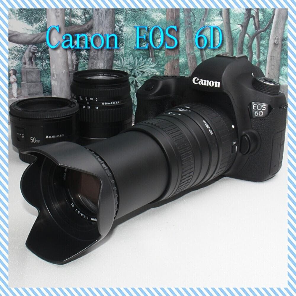 ☆はじめてのフルサイズ☆Canon EOS 6D 超望遠トリプルレンズセット EOS 6D Canon キヤノン 超望遠トリプルレンズセット SDカード(16GB