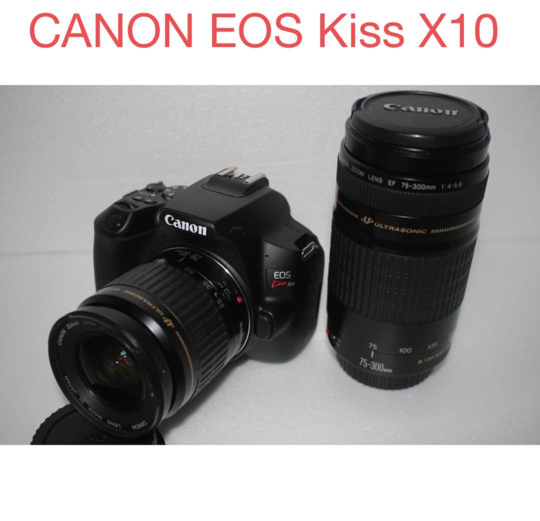 Wi-Fi/動画/canon kiss x10/標準&望遠ダブルレンズセット キヤノン（Canon） Canon EOS Kiss X10 ダブルズームキット カメラ