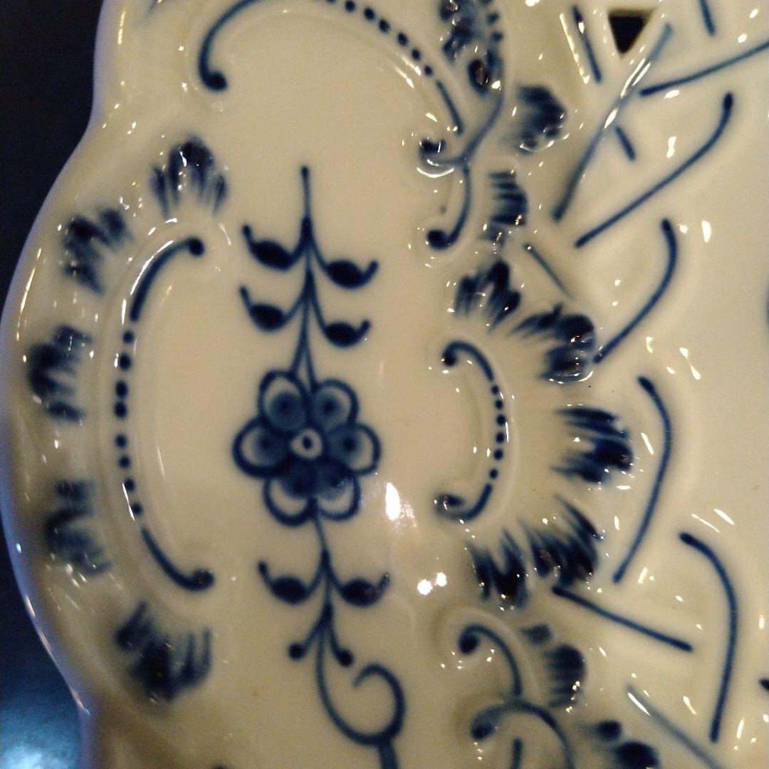 ♥マイセンブルーオニオン透かしオーバルプレート楕円皿刻印