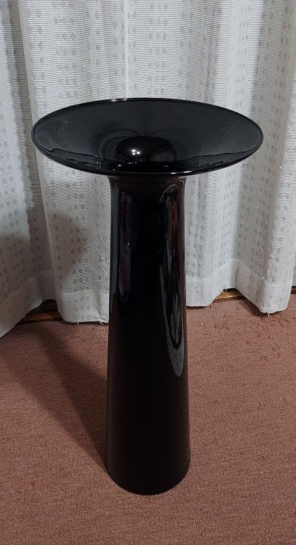 花瓶　オブジェ　ブラックガラス　インテリア ガラスオブジェ 溶岩 ブラック【インテリアオブジェ 水槽 観葉植物