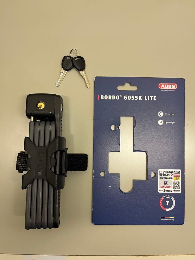ABUS BORDO LITE 6055-85 ブラック 折りたたみロック ABUS アブス 自転車 バイク ロック カギ 鍵 BORDO LITE 6055 85SH