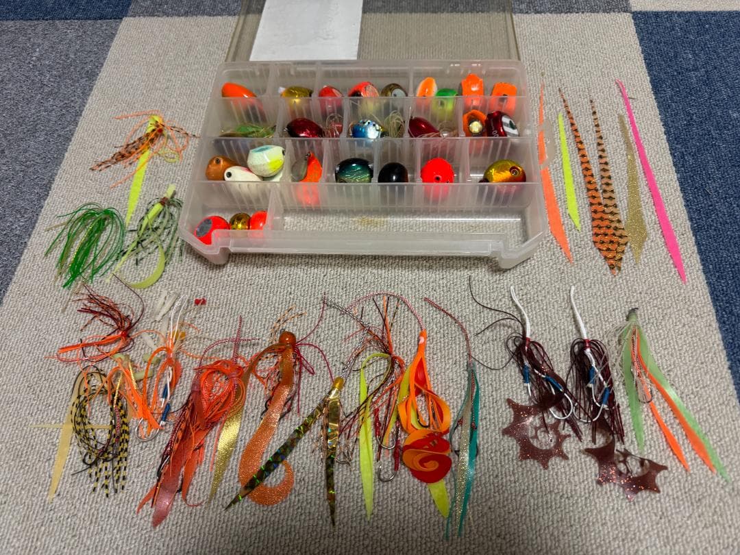 タイラバ27個セット ケース・ネクタイ6本 フック10セット タイラバ ネクタイ スカート フック 3本針 ソリッドリング 5個セット