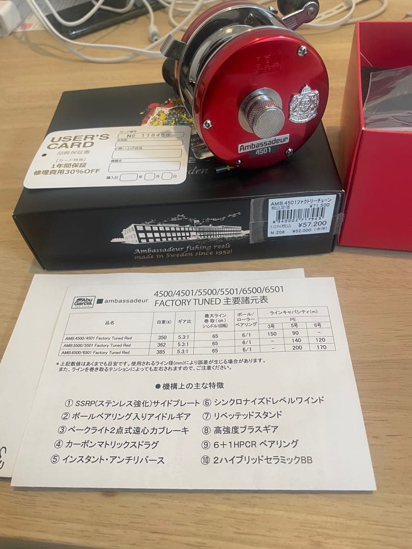 アブガルシアAmbassadeur 4501C ファクトリーチューンレッド激レア Ambassadeur Factory Tuned Red（アンバサダー ファクトリーチューンド
